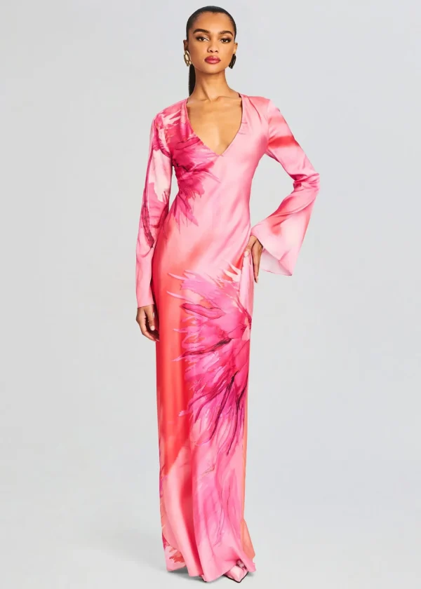 Tropical Hues*Retrofete Abira Long Dress Pink