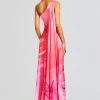 Resort '24*Retrofete Abira One Shoulder Long Dress Pink