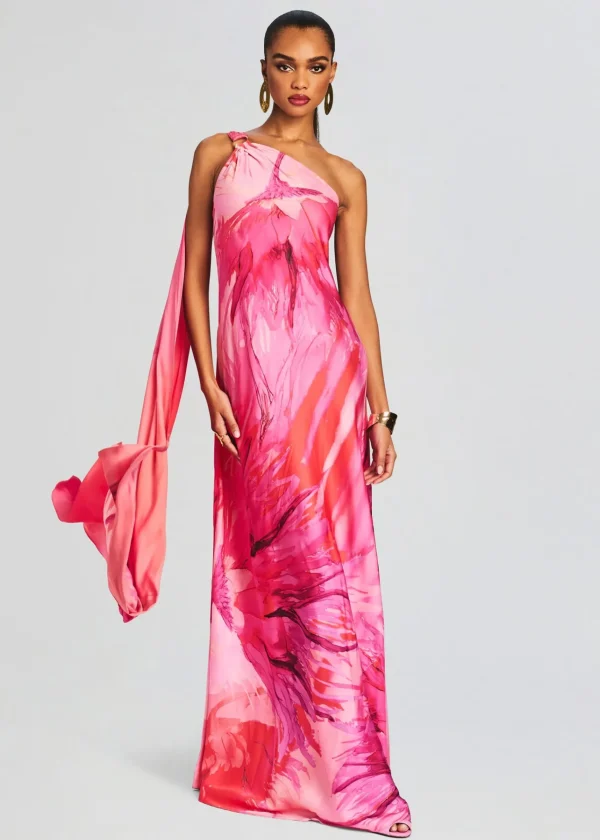 Resort '24*Retrofete Abira One Shoulder Long Dress Pink