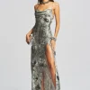 Dresses*Retrofete Acadia Silk Dress Black Acid Denim