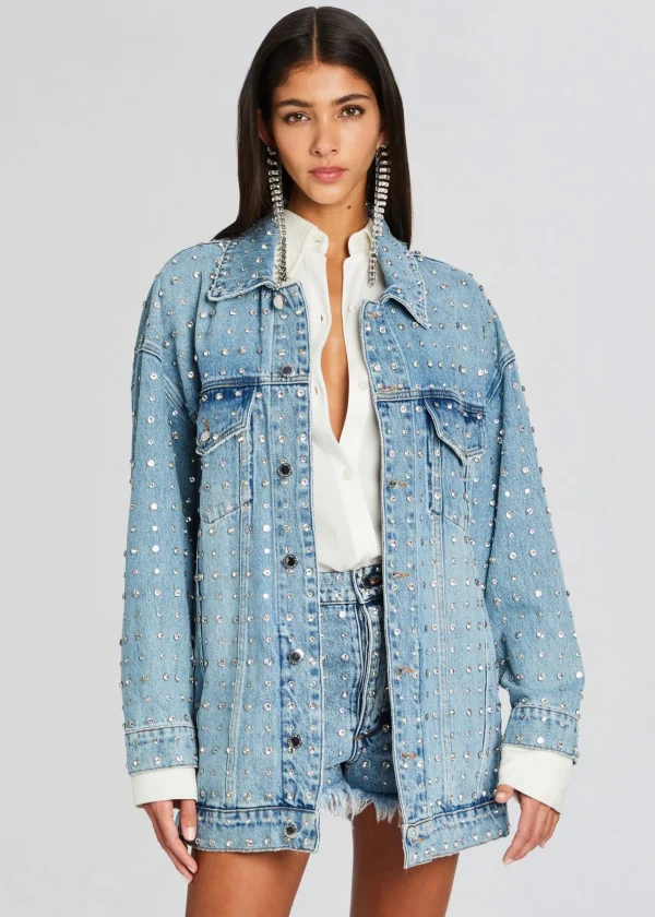 RETROFÊTE*Retrofete Ace Embellished Denim Jacket Tangier