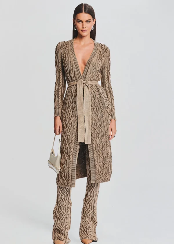 Jackets*Retrofete Adaline Cable Knit Cardigan Washed Tan