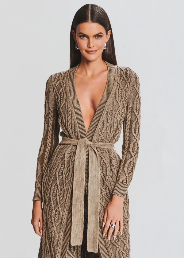 Jackets*Retrofete Adaline Cable Knit Cardigan Washed Tan