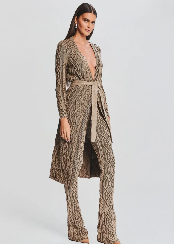 Jackets*Retrofete Adaline Cable Knit Cardigan Washed Tan