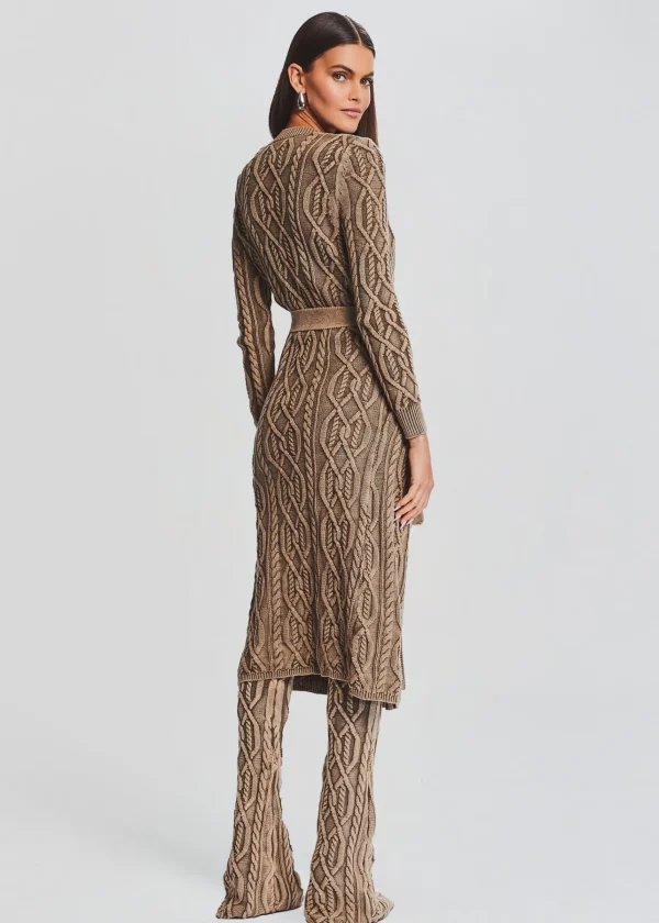 Jackets*Retrofete Adaline Cable Knit Cardigan Washed Tan