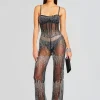 RETROFÊTE*Retrofete Adelynne Sequin Jumpsuit Black/Silver