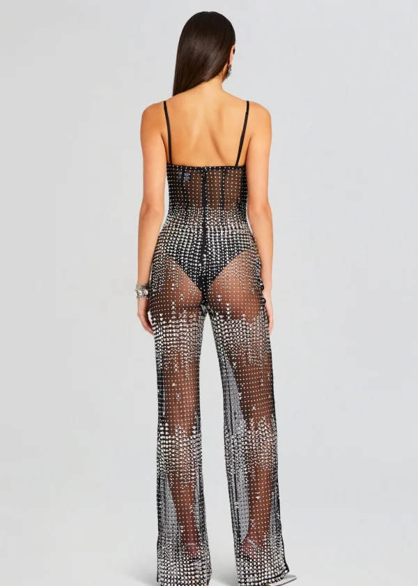 Night Out*Retrofete Adelynne Sequin Jumpsuit Black/Silver