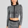 Resort '24*Retrofete Aero Embellished Knit Jacket Black/Silver