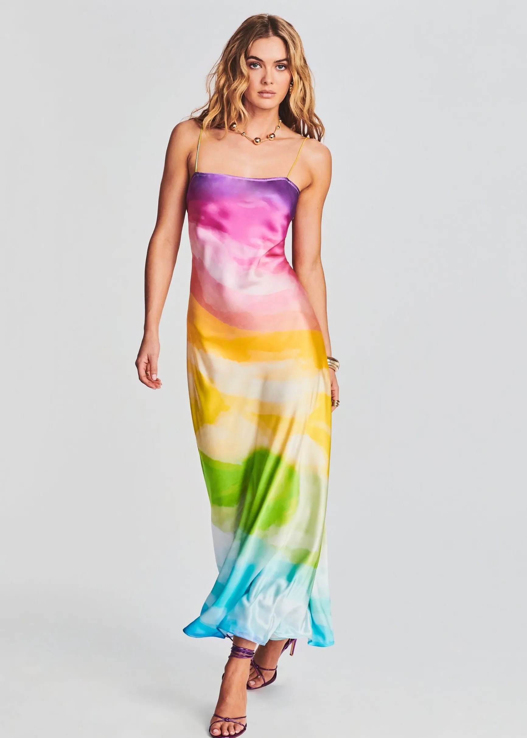 aimee_silk_long_dress_4.webp Guest Of*Retrofete Aimee Silk Long Dress Watercolor Rainbow