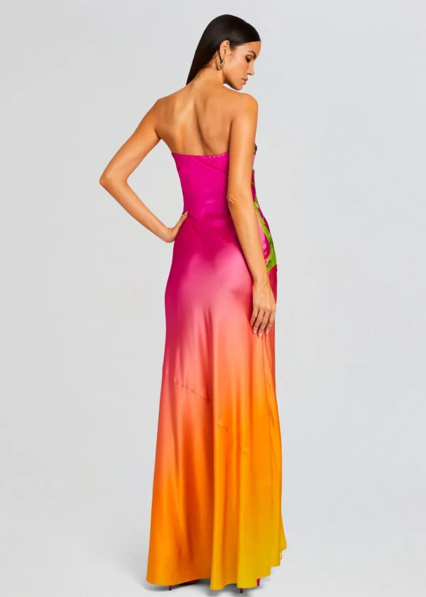 RETROFÊTE*Retrofete Aiyanna Silk Dress Ombre Anthurium