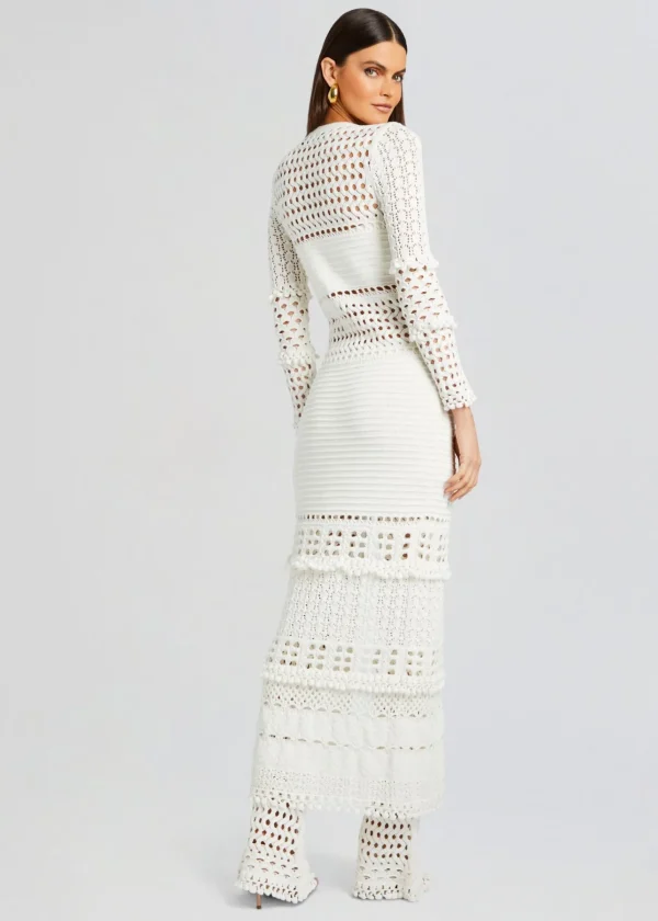 Spring Knits*Retrofete Alaia Knit Crochet Cardigan Iridescent White
