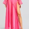 Sheer Bliss*Retrofete Alaia Long Slit Skirt Rose Blossom