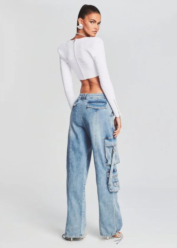 Denim*Retrofete Alejandra Cargo Pant Vintage Celeste