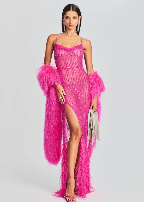 Guest Of*Retrofete Alessandra Embellished Dress Knockout Pink