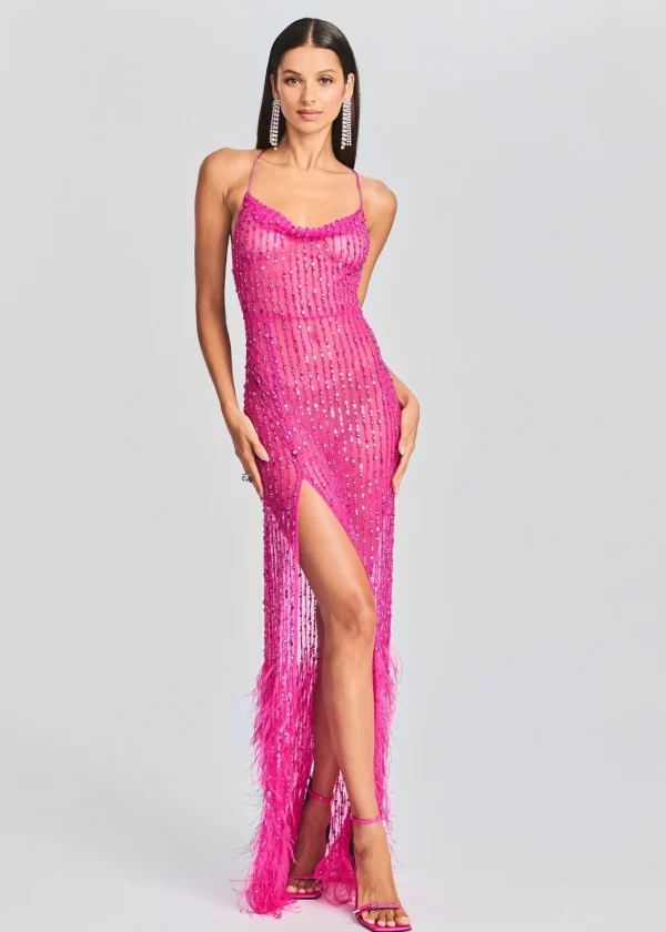 Guest Of*Retrofete Alessandra Embellished Dress Knockout Pink