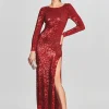 RETROFÊTE*Retrofete Alexa Sequin Crochet Dress LT Red