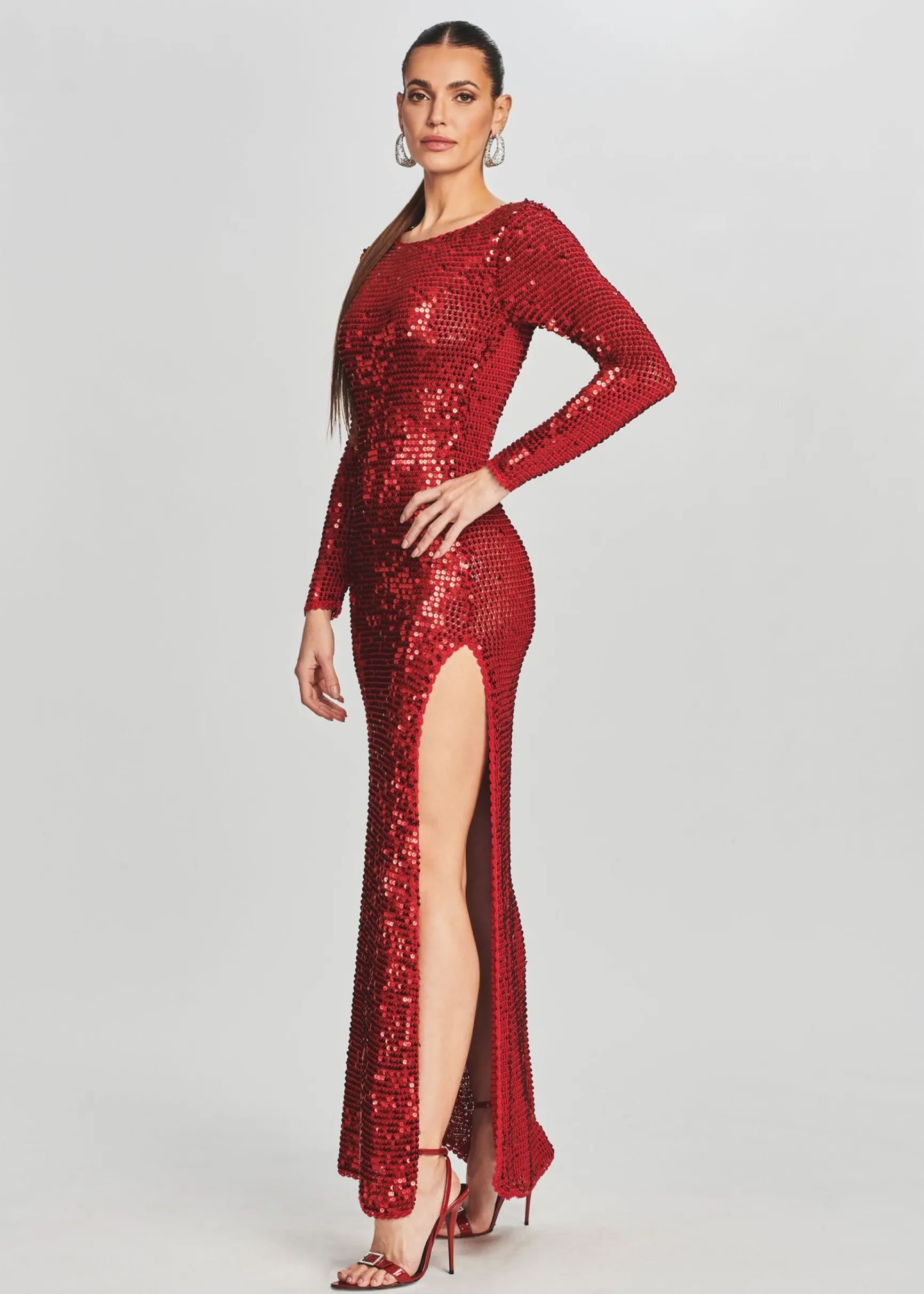 alexa_sequin_crochet_dres_2-3.webp RETROFÊTE*Retrofete Alexa Sequin Crochet Dress LT Red