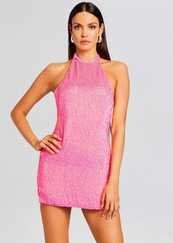Dresses*Retrofete Alexis Sequin Dress Hyper Pink