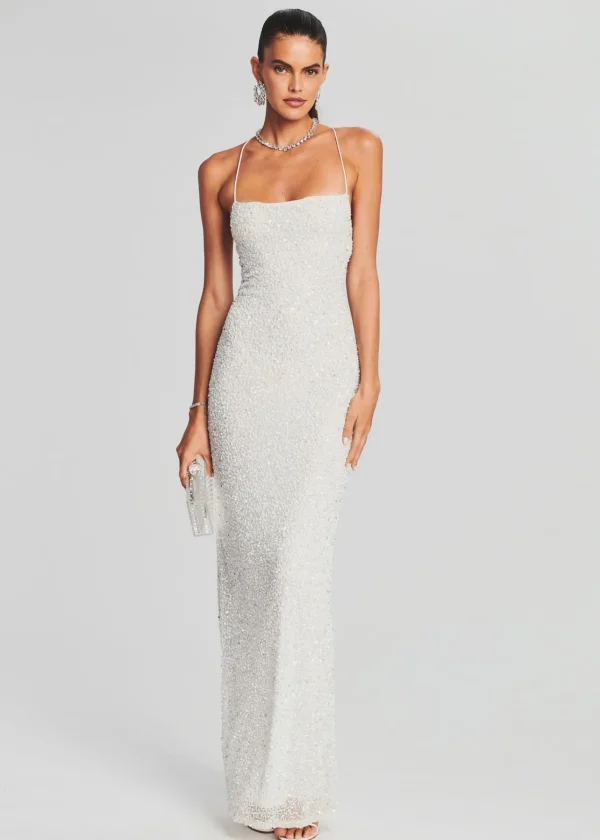 Maxi*Retrofete Alice Sequin Dress White