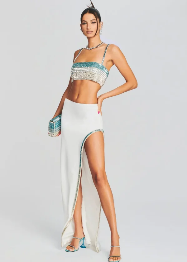Bachelorette Party*Retrofete Aline Skirt White/Blue