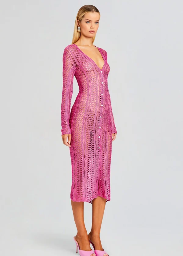 Spring Knits*Retrofete Allison Crochet Cardigan Malibu Pink