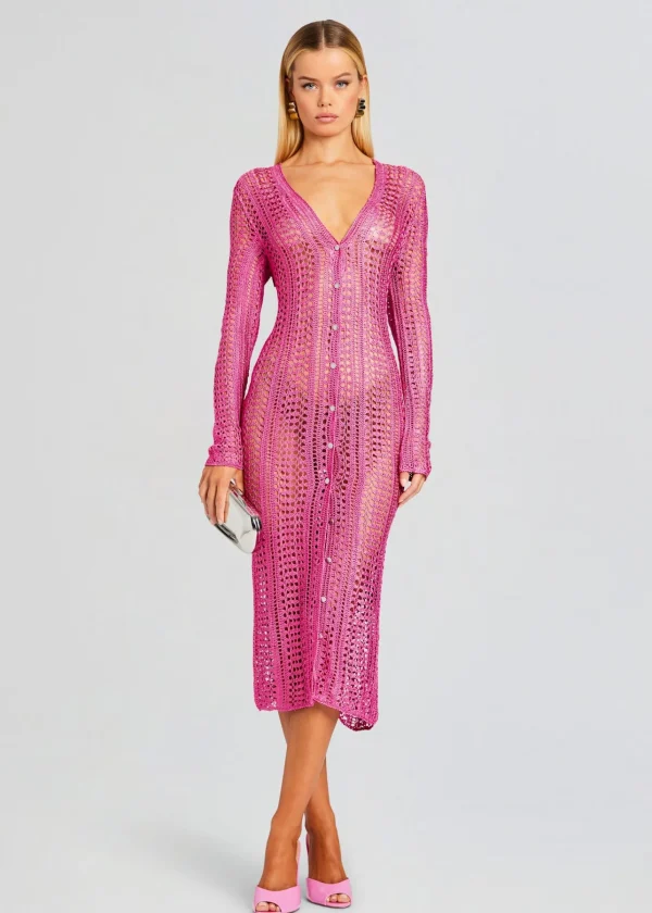 Tops*Retrofete Allison Crochet Cardigan Malibu Pink
