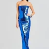 RETROFÊTE*Retrofete Allure Leather Dress Tropical Blue
