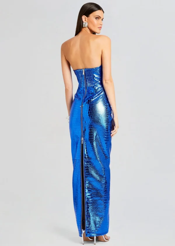Resort '24*Retrofete Allure Leather Dress Tropical Blue