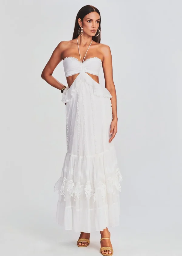 Honeymoon Looks*Retrofete Ame Long Dress Off White
