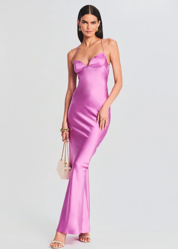Guest Of*Retrofete Andie Silk Gown Rose Bud