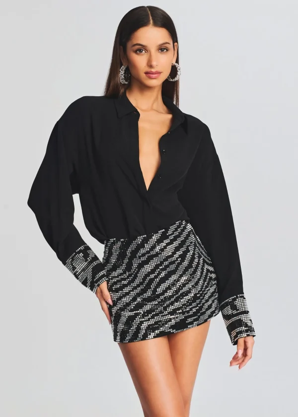Subtle Shimmer*Retrofete Andrea Shirt Black/Silver
