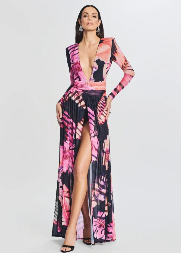 Guest Of*Retrofete Angela Dress Tropical Leaf