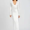 Rehearsal Dinner*Retrofete Anna Cowl Evening Dress White
