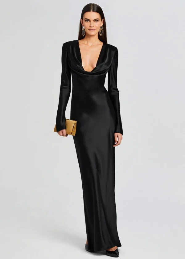 Gowns*Retrofete Anna Cowl Evening Dress Black