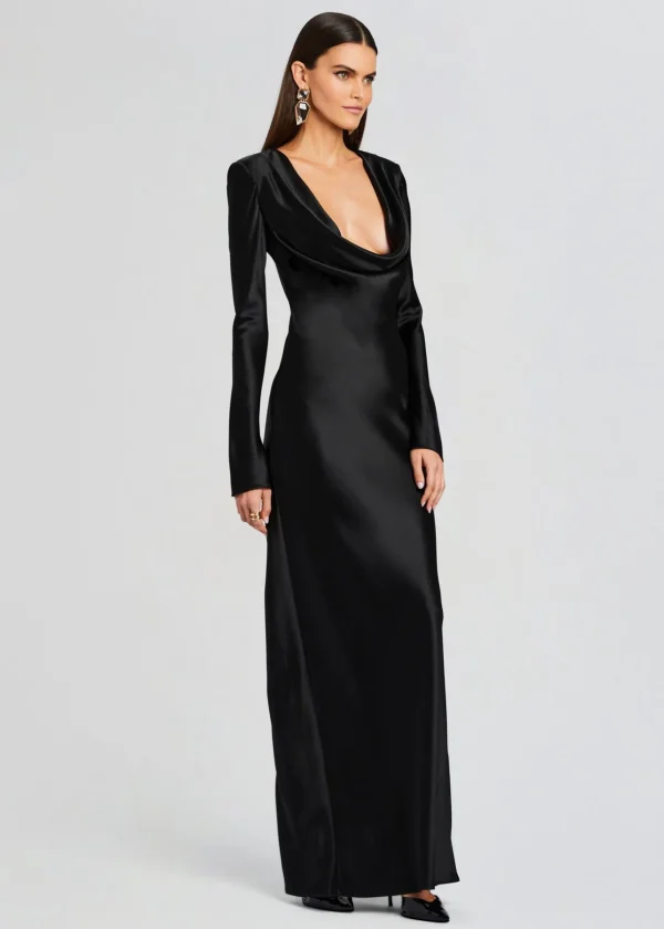 Business Chic*Retrofete Anna Cowl Evening Dress Black