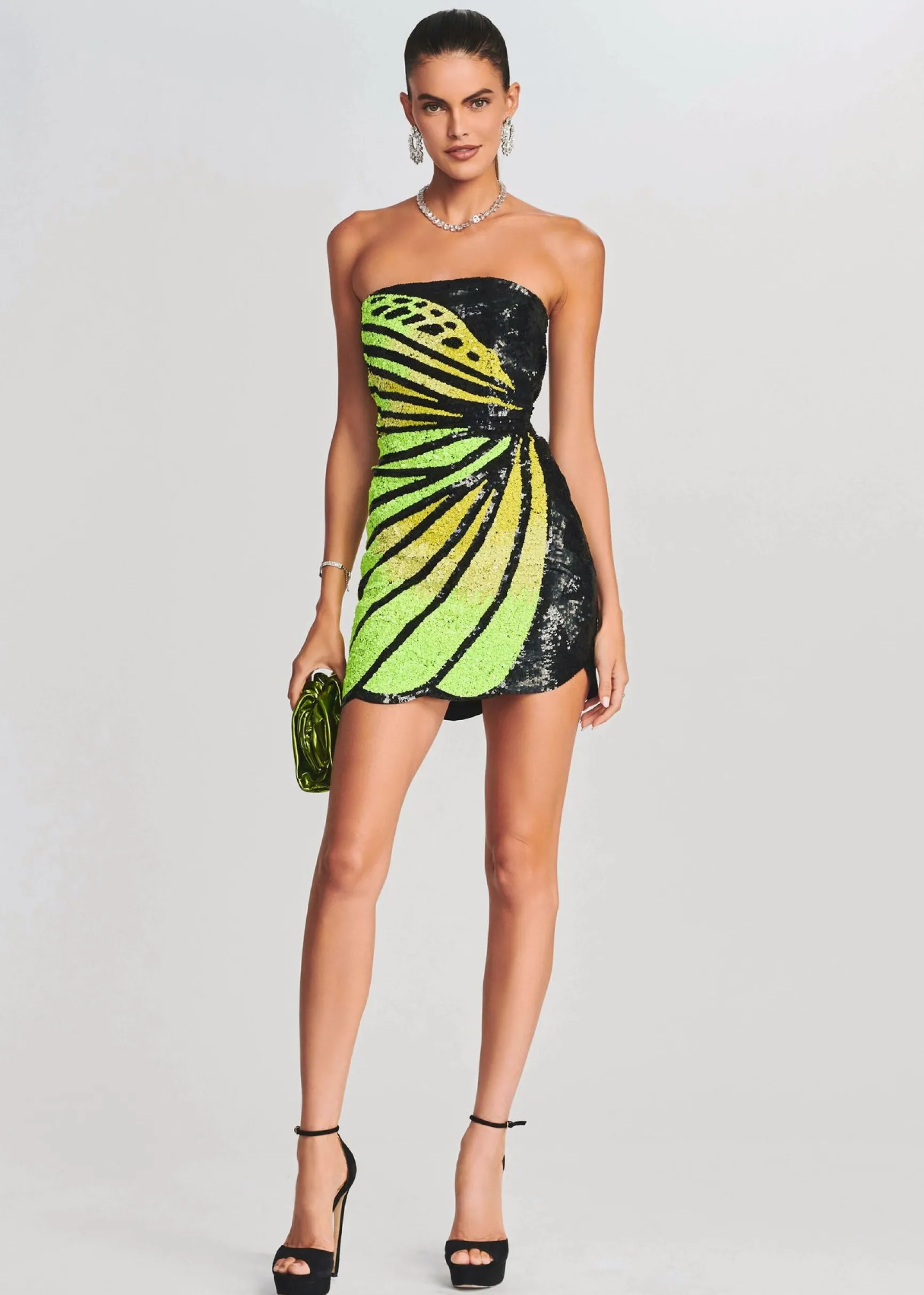 arabelle_sequin_dress_0-11.webp Dresses*Retrofete Arabelle Sequin Dress Black/Neon Yellow