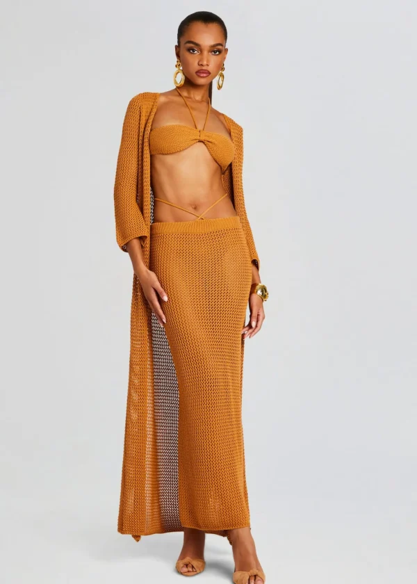 Spring Knits*Retrofete Aria Knitted Skirt Tobacco