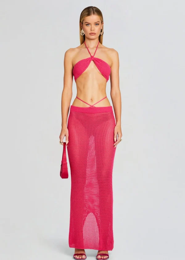 Trending*Retrofete Aria Knitted Top Hot Pink