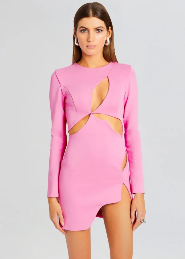 Night Out*Retrofete Ariel Long Sleeve Mini Dress Pink