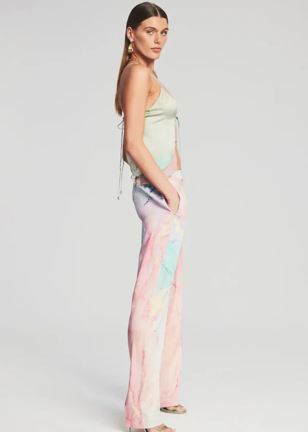 Final Sale*Retrofete Arlene Silk Top Watercolor Marble