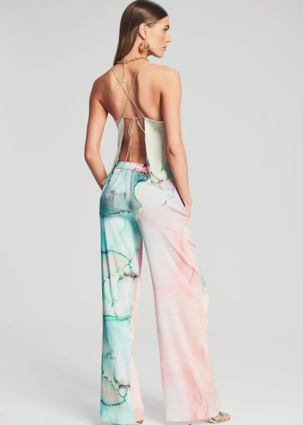 Final Sale*Retrofete Arlene Silk Top Watercolor Marble