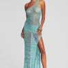 Dresses*Retrofete Askala Sequin Crochet Dress Turquoise Powder