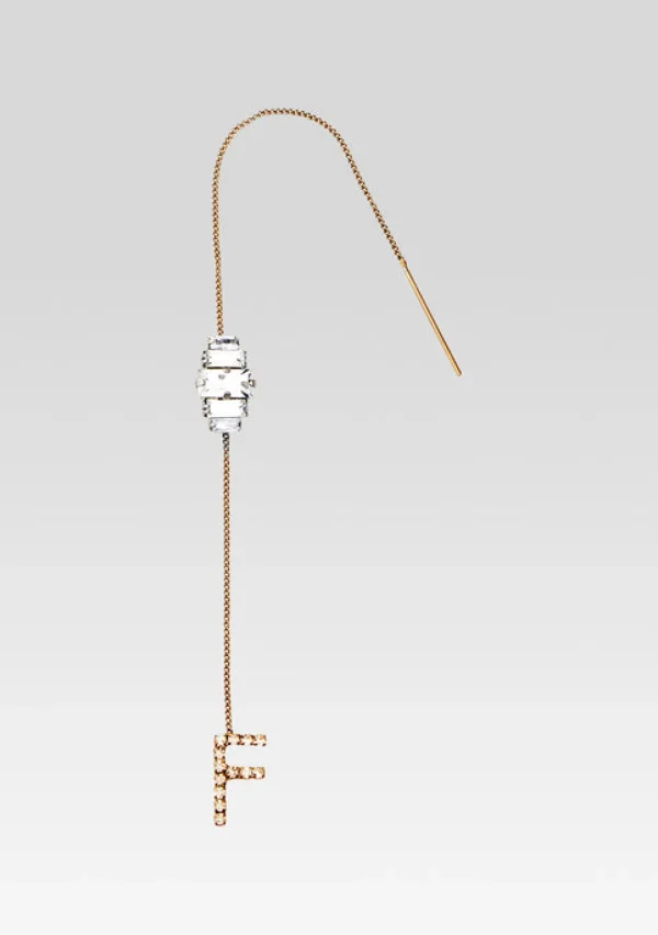 Reception Dresses*Retrofete Aster Letter Earring Gold