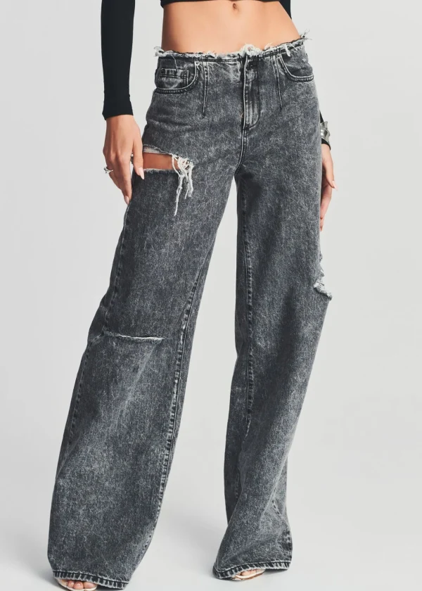 Denim*Retrofete Aston Wide Leg Jean Smoke Black