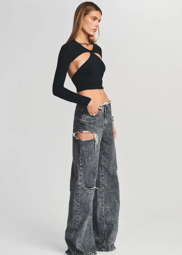 Denim*Retrofete Aston Wide Leg Jean Smoke Black
