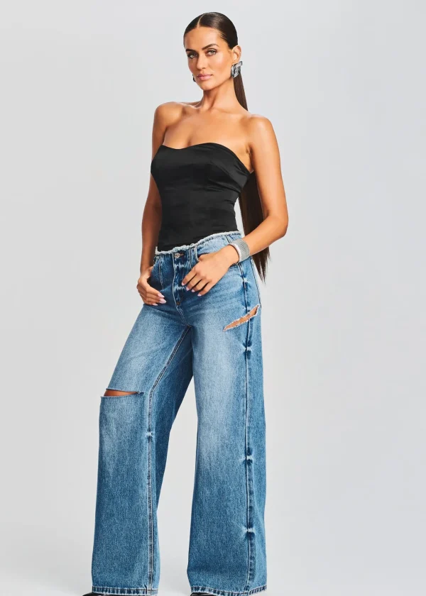 Bottoms*Retrofete Aston Wide Leg Jean Bayside