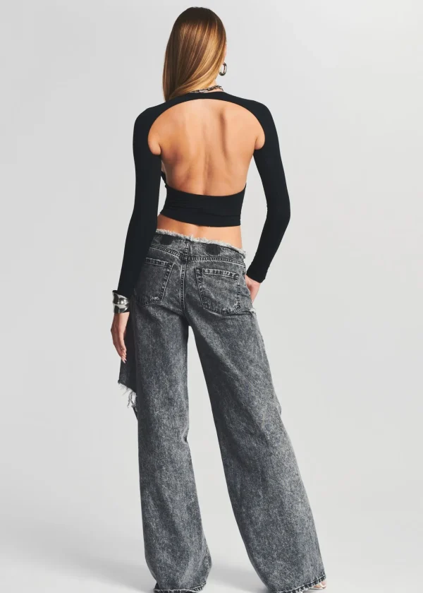 Denim*Retrofete Aston Wide Leg Jean Smoke Black