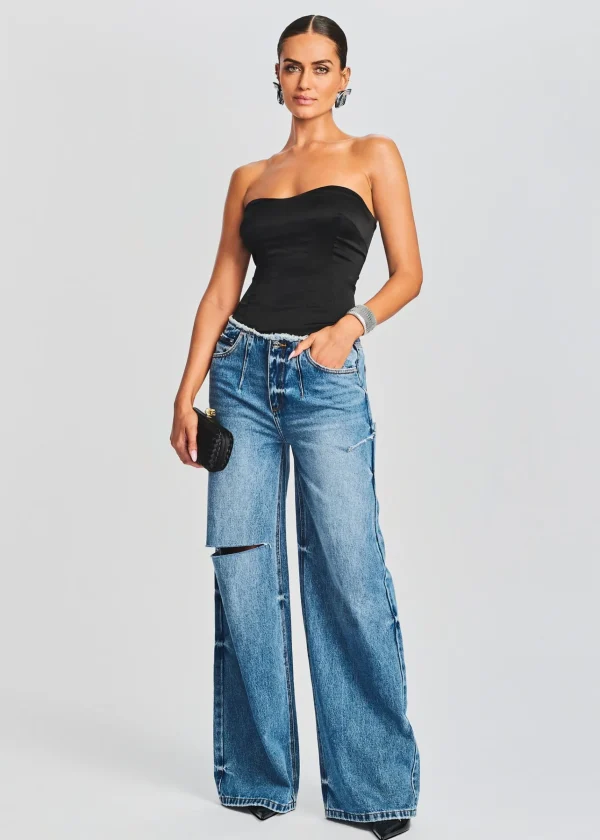 Bottoms*Retrofete Aston Wide Leg Jean Bayside