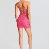 RETROFÊTE*Retrofete Astrid Sequin Dress Neon Pink