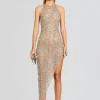 Subtle Shimmer*Retrofete Audacia Embellished Dress Silver